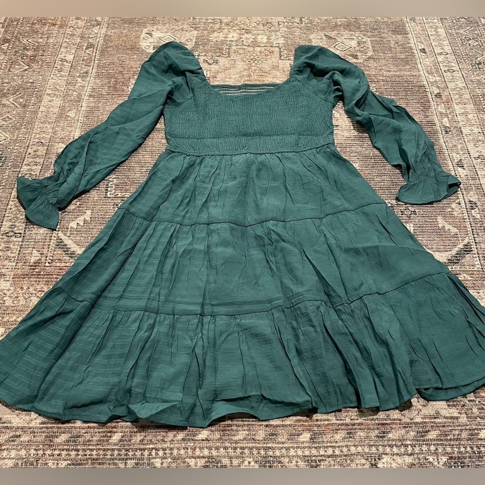 Tiered dress - mist green